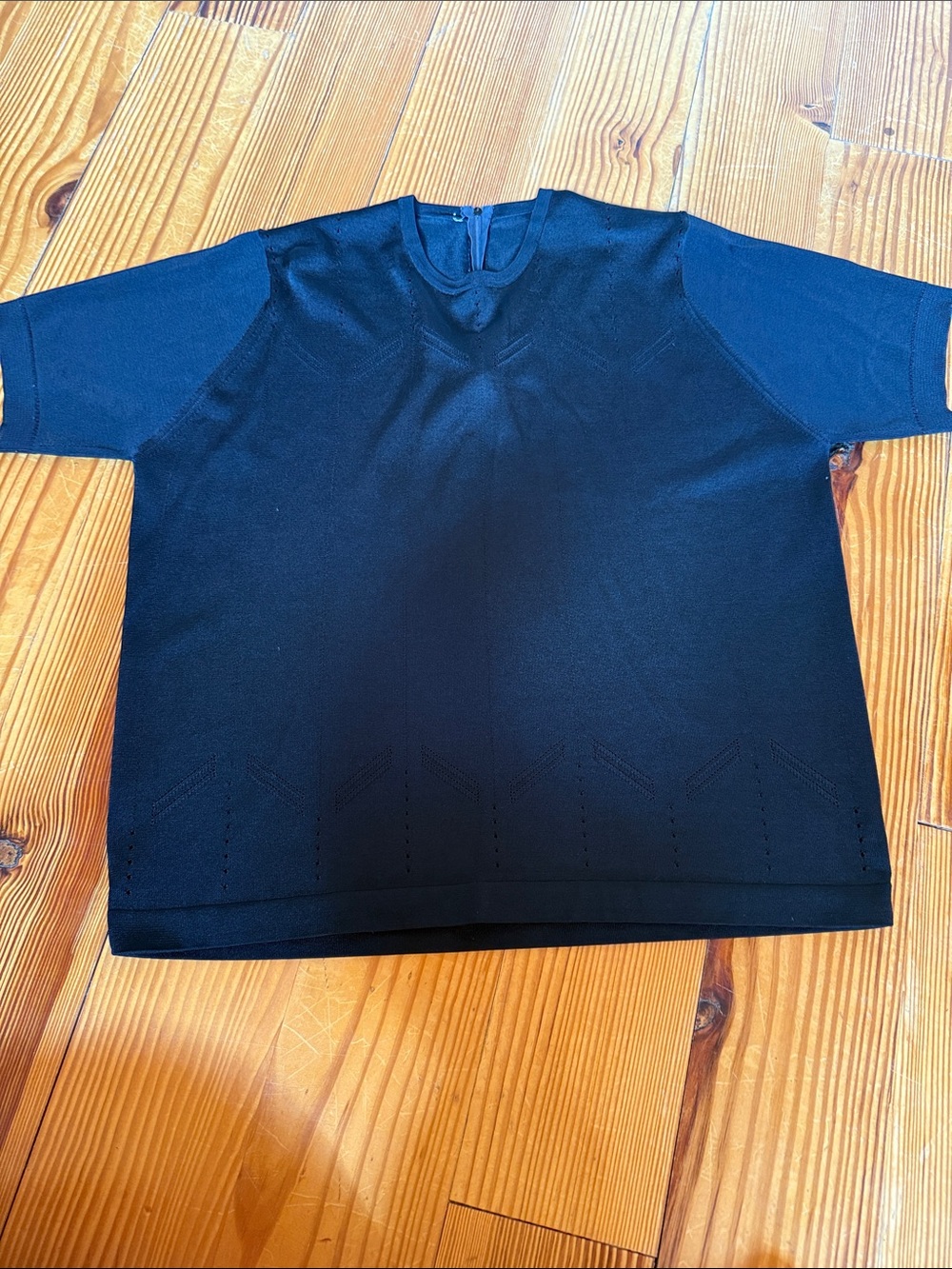 Talbots Black Short-Sleeve Knit Top